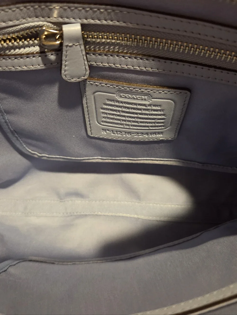 Coach Signature Canvas Shoulder Bag in Beige and Light Blue